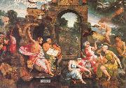 Oostsanen, Jacob Cornelisz van Saul and the Witch of Endor Spain oil painting reproduction